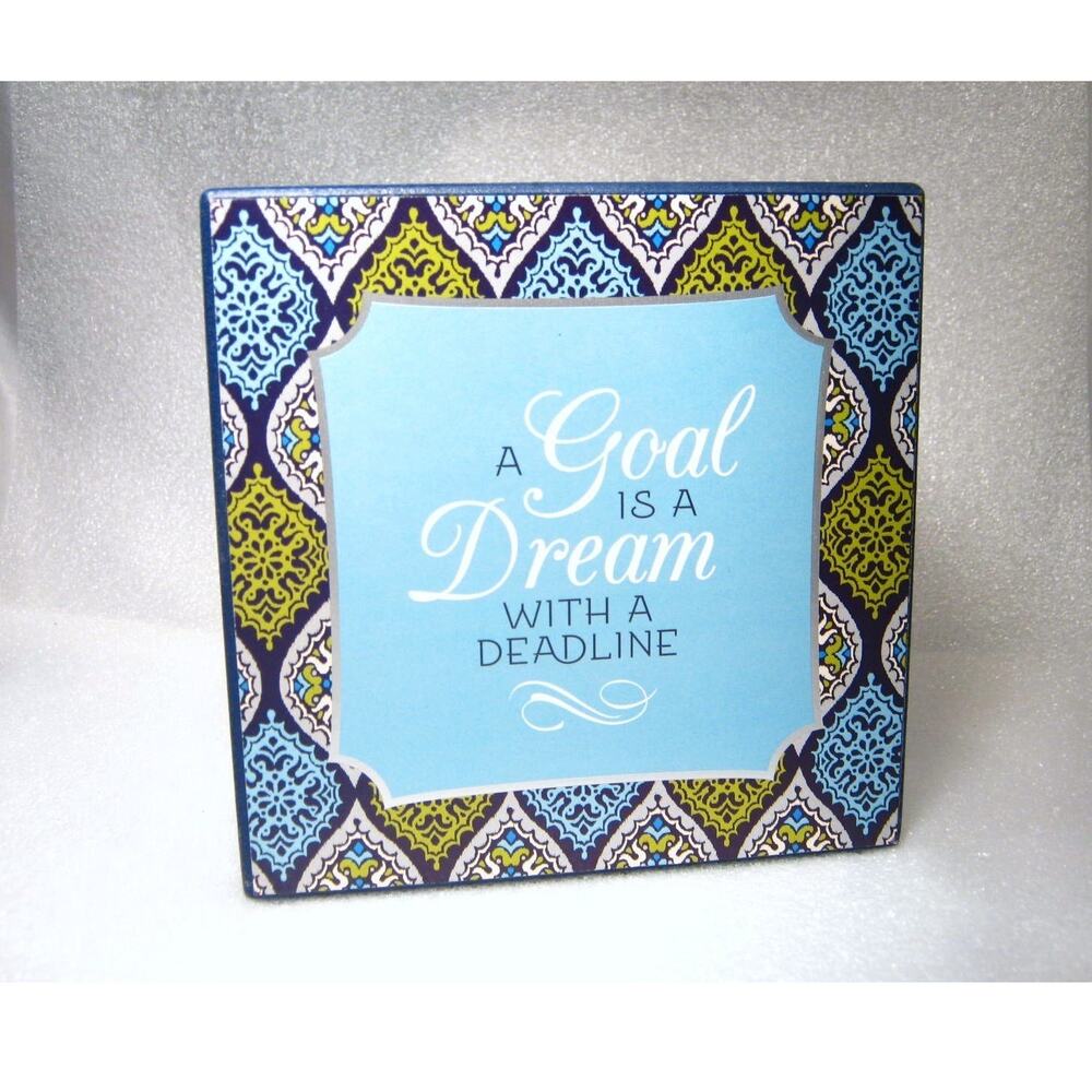 Inspirational Affirmation Wood Block Tabletop Shelf Desk Nursery Box Sign 5x5